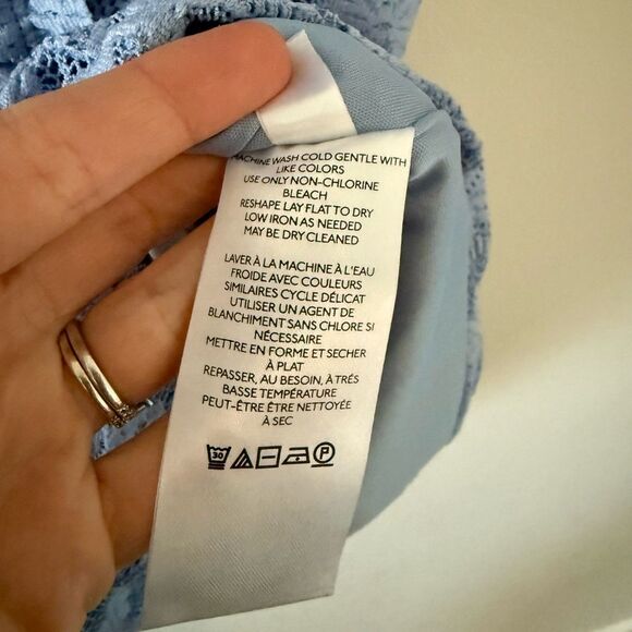 Urban Outfitters Ruched Lace Bodycon Midi Dress in Periwinkle and Black - Size S - Picture 5 of 6